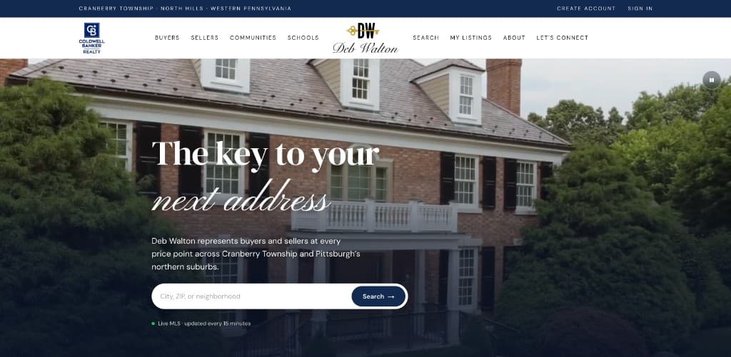 Deb Walton Real Estate website