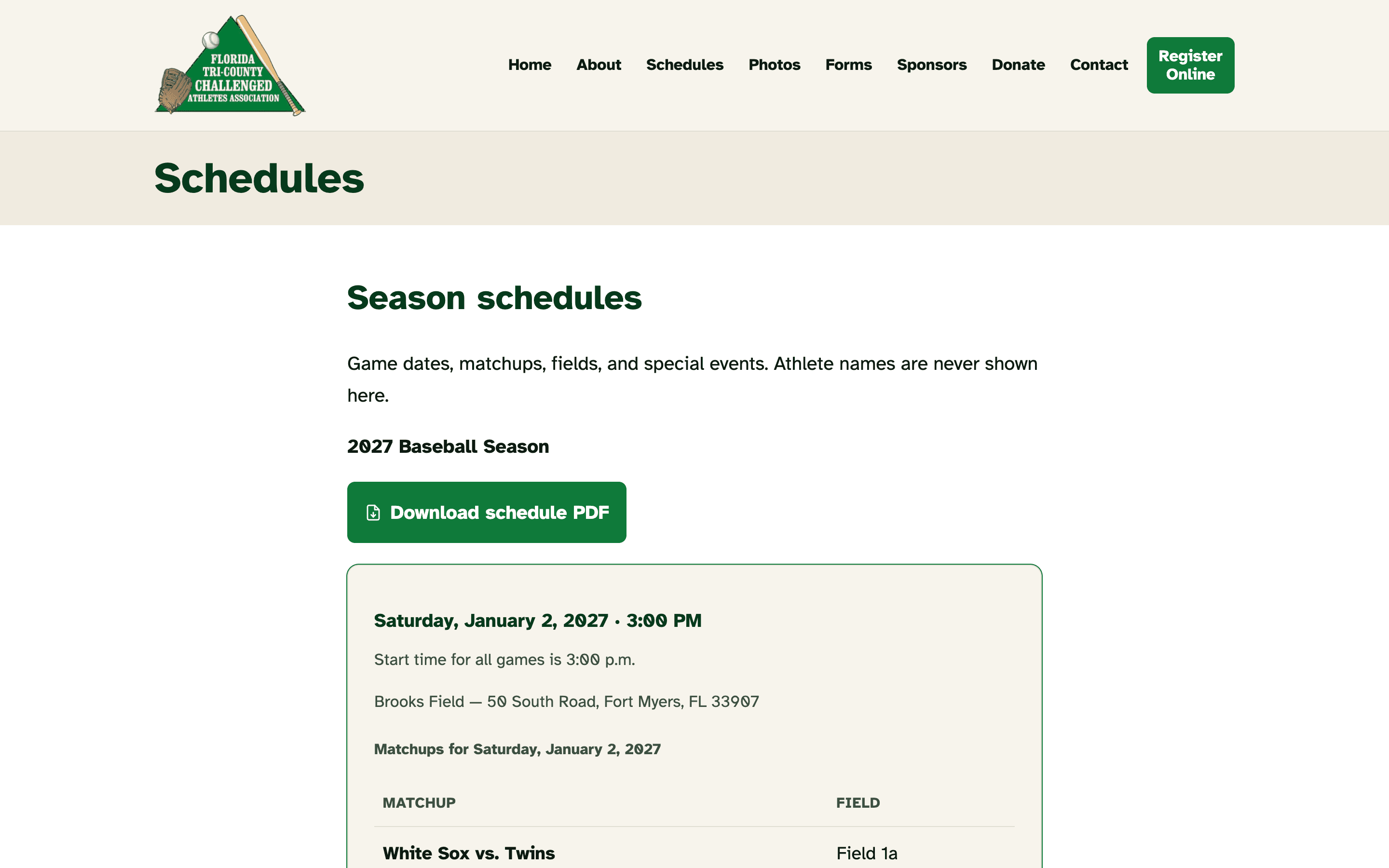 Public Schedules and an Accessible Custom Theme