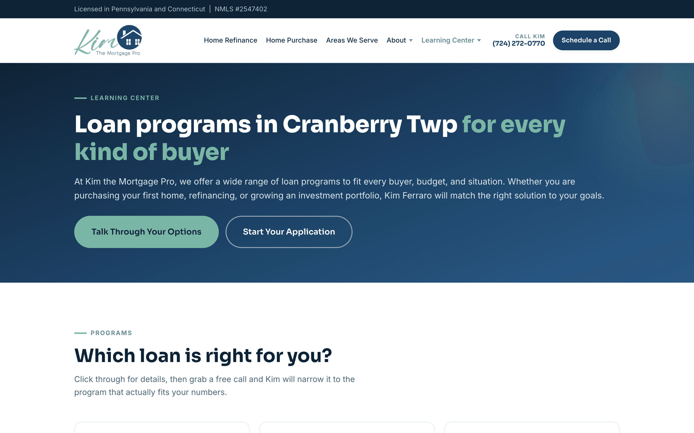 Loan Program Pages Built for How Buyers Search