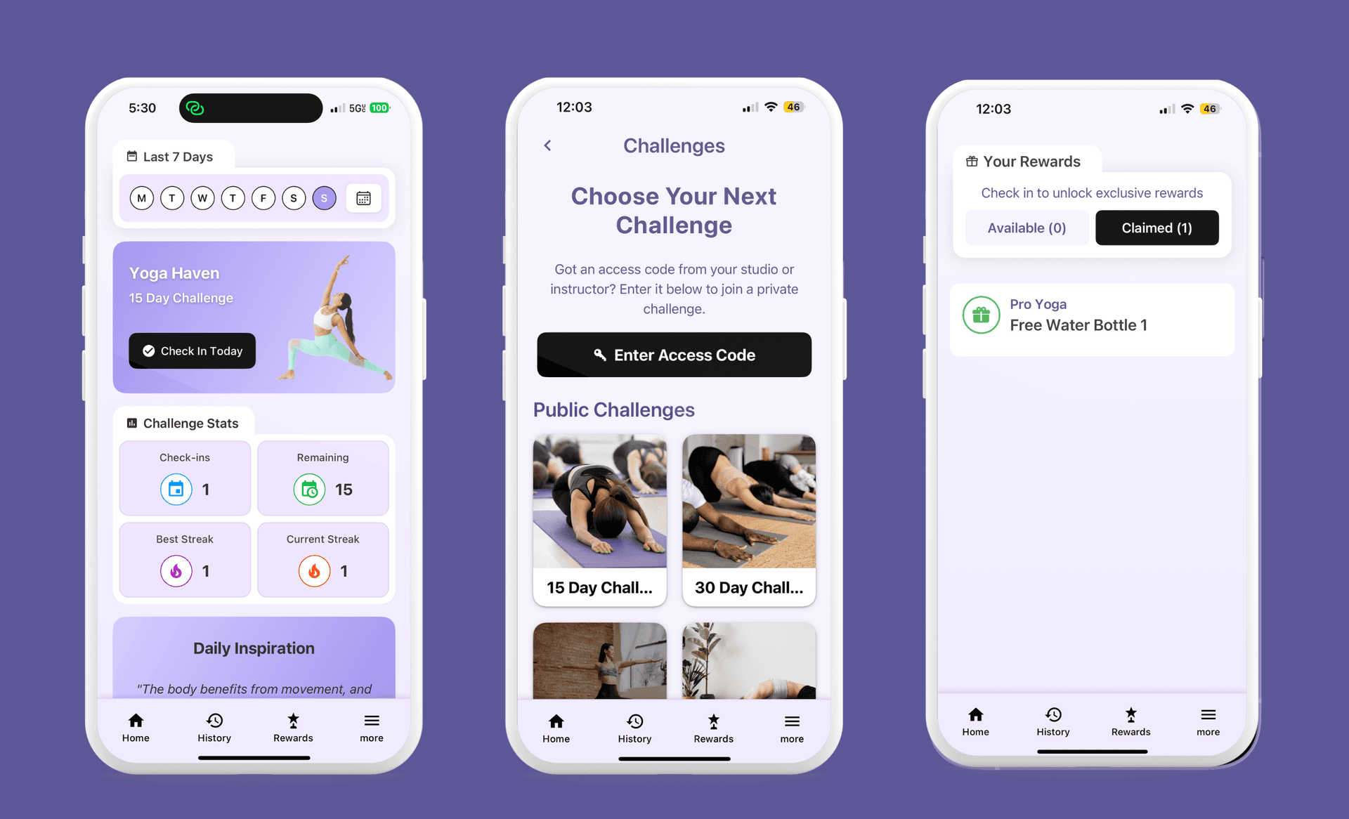 Zen Room Rewards: A Yoga Challenge Mobile App